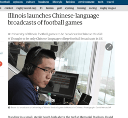 Screenshot from the report about the Chinese language broadcasts in The Guardian