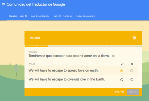 Users can improve google translate output by choosing the best alternative translation