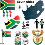 South Africa's flag, map
