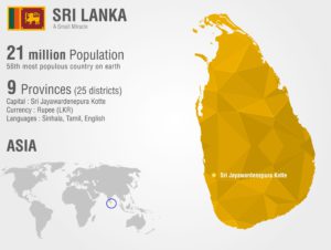 Map of Sri Lanka with country facts