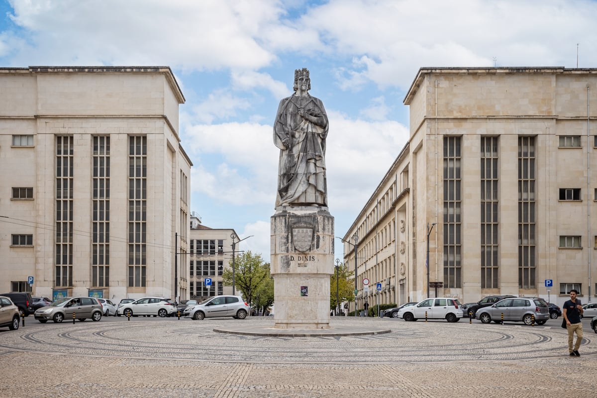 King Denis statue at University of Coimbra General Library